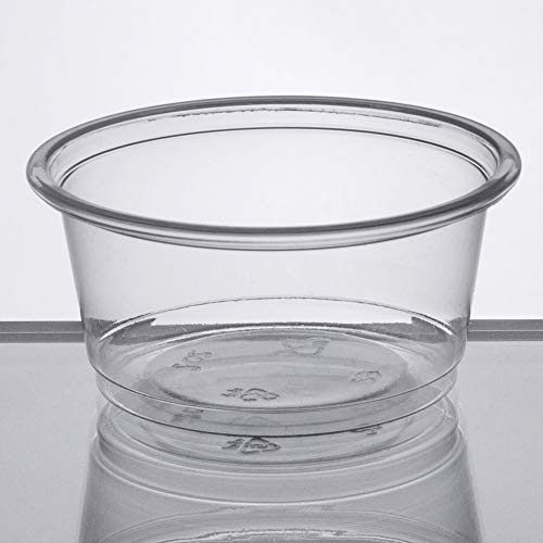 Image of 2 oz Clear Plastic Souffle Cups, BPA Free Portion Cups With Lids, 100 Sets | Perfect for sauces, dressings, condiments, samples, snacks and portion control applications