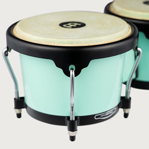 Image of Bongo Drum Set with Durable Synthetic All-weather Shells, Journey Series - NOT MADE IN CHINA - Natural Buffalo Skin Heads, 2-YEAR WARRANTY