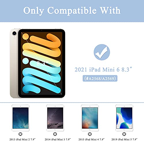 Supveco Ipad Mini Case For Ipad Mini 6 8.3" 2021 Case With Pencil Holder- [Apple Pencil Charging+Auto Wake/Sleep],Slim Protective Case With Soft Tpu Back Cover For Ipad Mini 6Th Generation 2021(Book) #TOP1