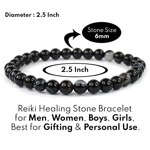 Image of Reiki Crystal Products Certified Natural Crystal Stone Bracelet 6 mm Round Beads for Men & Women | Premium Gemstone Jewellery Collection | Reiki Charged | Multiple Stone Variants Available