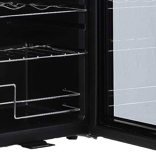 GAOMON 24 Bottles Wine Cooler Refrigerator, Mini Freestanding Compact Wine Fridge with Digital Control & Removable Shelves, Ideal for Red, White, Champagne