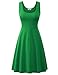 Women Summer Dress Casual Round Neck Beach Midi Sexy Sundresses Green Medium