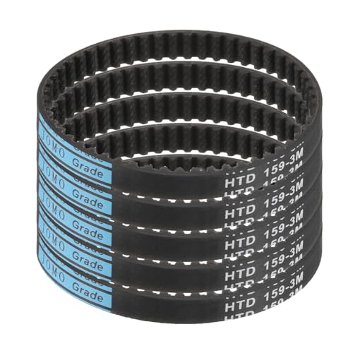 QUARKZMAN 5pz HTD-3M Cinghia di Distribuzione in Gomma 53 Denti, Lunghezza Passo 159mm x Larghezza 6mm x Altezza 2,4mm, Cinghia Distribuzione a Puleggia a Ciclo Chiuso