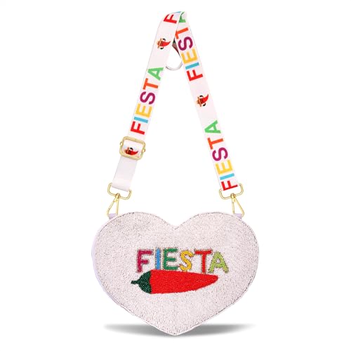 Cinco De Mayo Purse for Women Beaded Mexican Fiesta Crossbody Purse Sombrero Chili Shoulder Bag Mexican Outfit Gift