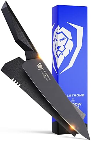 Dalstrong Chef Knife - 8 inch - Shadow Black Series - Black Titanium Nitride Coated - Razor Sharp Kitchen Knife - High Carbon 7CR17MOV-X Vacuum Treated Steel - Sheath - Chef's Knife - NSF Certified