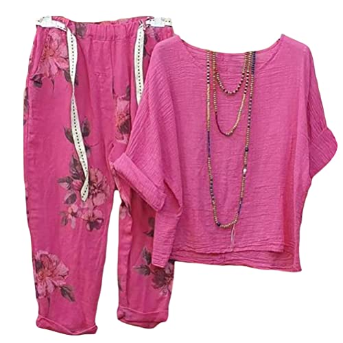 Ensemble 2 pièces femme imprimé floral idéal pour vos moments de détente