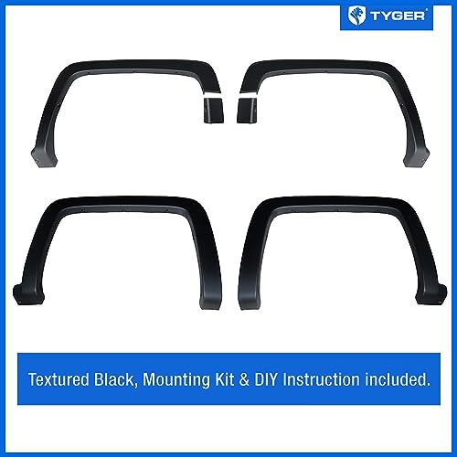 Tyger Auto Fender Flare Compatible with 2014-2018 Chevy Silverado 1500; 2015-2019 2500 3500HD 6.5' & 8' Bed, Fine-Textured Black Paintable Factory Style 6pc | TG-FF6C4368 by Tyger Auto - Image 2