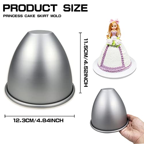 Zobkgf Princess Doll Dress Cake Pan 5 Inch Aluminum Mold Kit Barbie Cake Topper Cake Molds For Wedding Cakes Home Party, 12X12Cm #TOP1