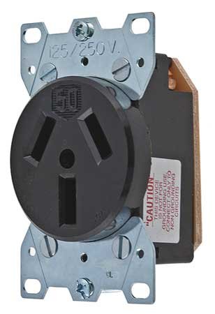 50A Single Receptacle 125/250VAC 10-50R BK