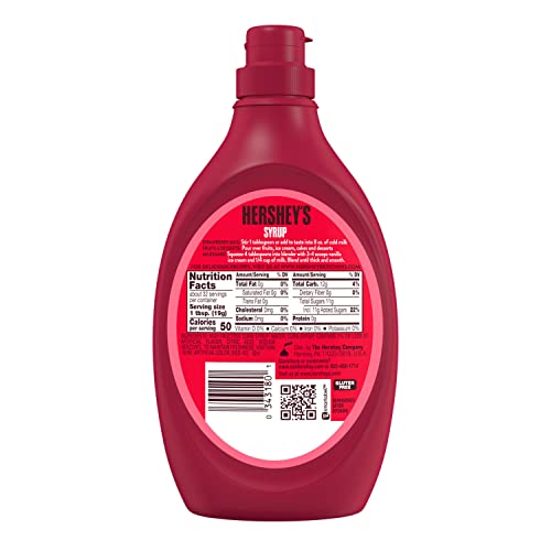 image for HERSHEY'S Strawberry Flavored Syrup Bottle, 22 oz, 22 Ounce (Pack of 1