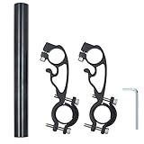Soporte para manillar de bicicleta negro Se puede montar en manillares de tamaño normal (25,4 mm) y hasta de tamaño superior (31,8 mm). Con llave Allen para un mejor ajuste, la posición puede ser ajustada de acuerdo a sus deseos.