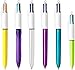 BIC 4 Colours Ball Pens - Purple Pen Holder of 6
