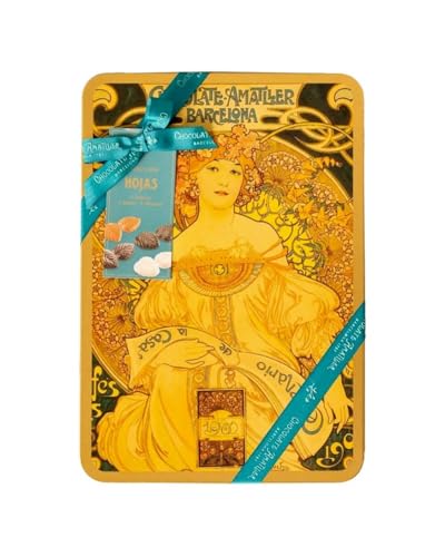 Colección Centenario - Lata de Hojas de Chocolate Surtidas, 4 Sabores, 240g | Chocolate Amatller