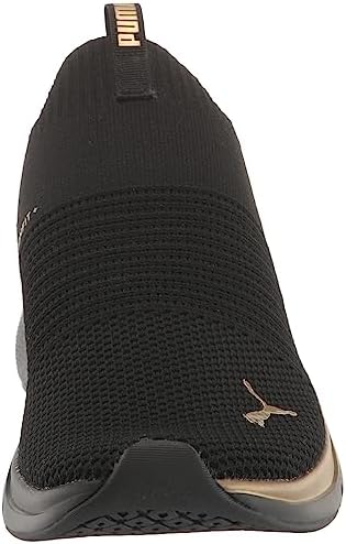 PUMA Women's SOFTRIDE PRO ECHO SLIP-ON MOLTEN METAL Sneaker, PUMA Black-PUMA Gold, 11 | Image 1