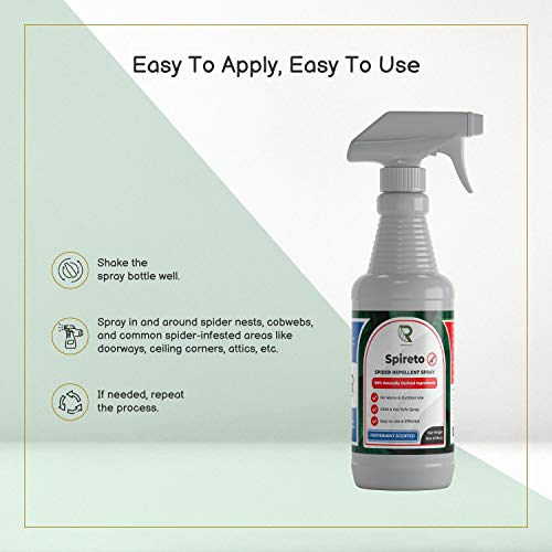 Rapidtuff - Peppermint Oil Spider Repellent - Safe For Pets, Kids And Family - Indoor & Outdoor Pest Control- Long Lasting Spider Spray For Yard - House Essentials #TOP6