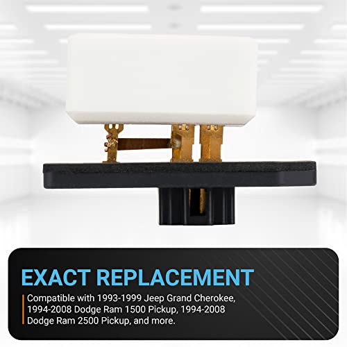 Image of HVAC Fan Blower Motor Resistor - Compatible with 1994-2008 Dodge Ram 1500 2500 3500 Pickup,1993-1999 Jeep Grand Cherokee - Replaces 68004241AA 5012212AA 4720278 973-020