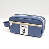 Diseño: compartimentos dobles para una mejor gestión de su papelería. Cremallera grande súper duradera, resistente y suave para un uso fácil. Color oscuro, fácil de lavar