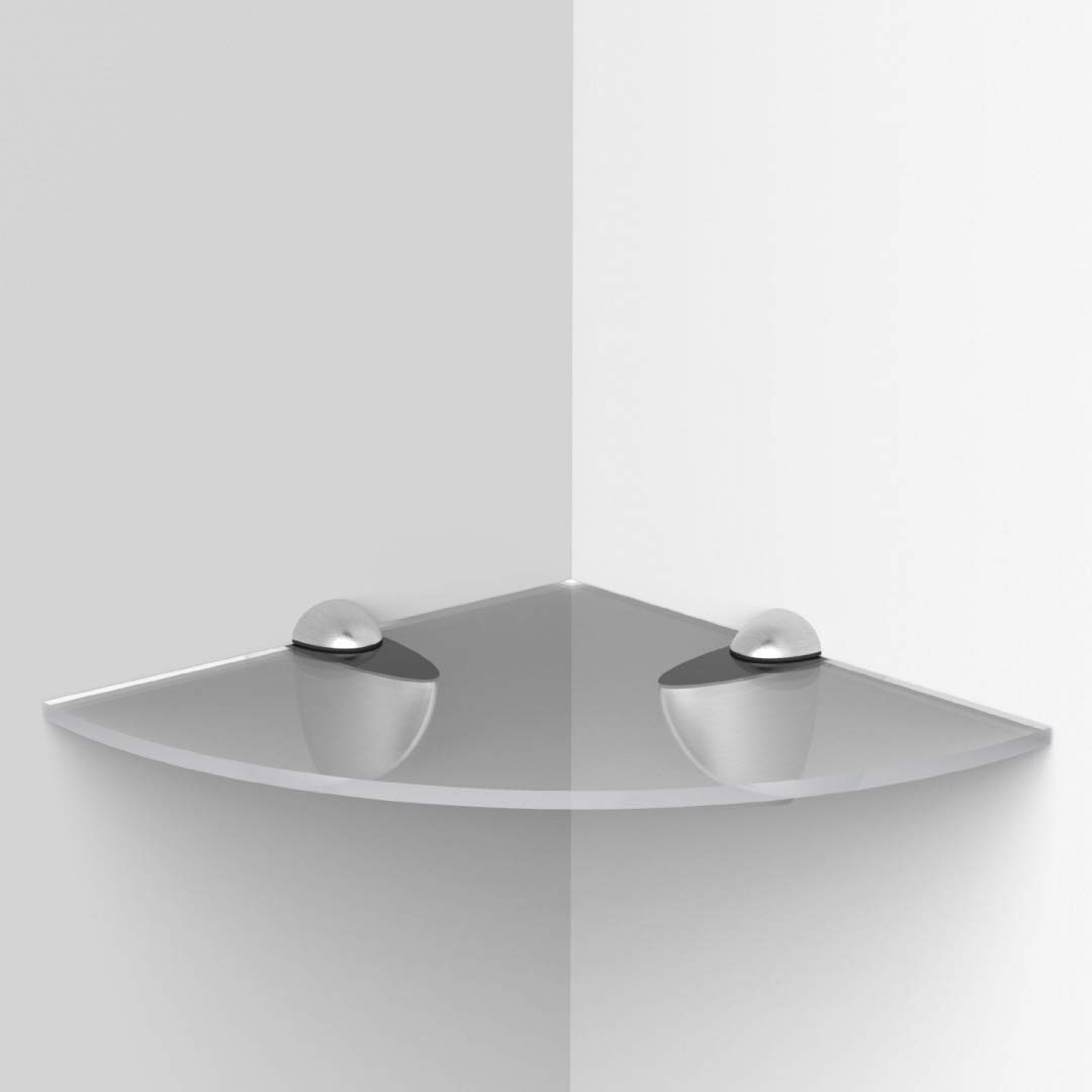 Displaypro Transparent Acrylic Corner Shelf With Fixings, Ideal For Bathrooms, Bedrooms, Living Rooms And More. (Clear, 200Mm)