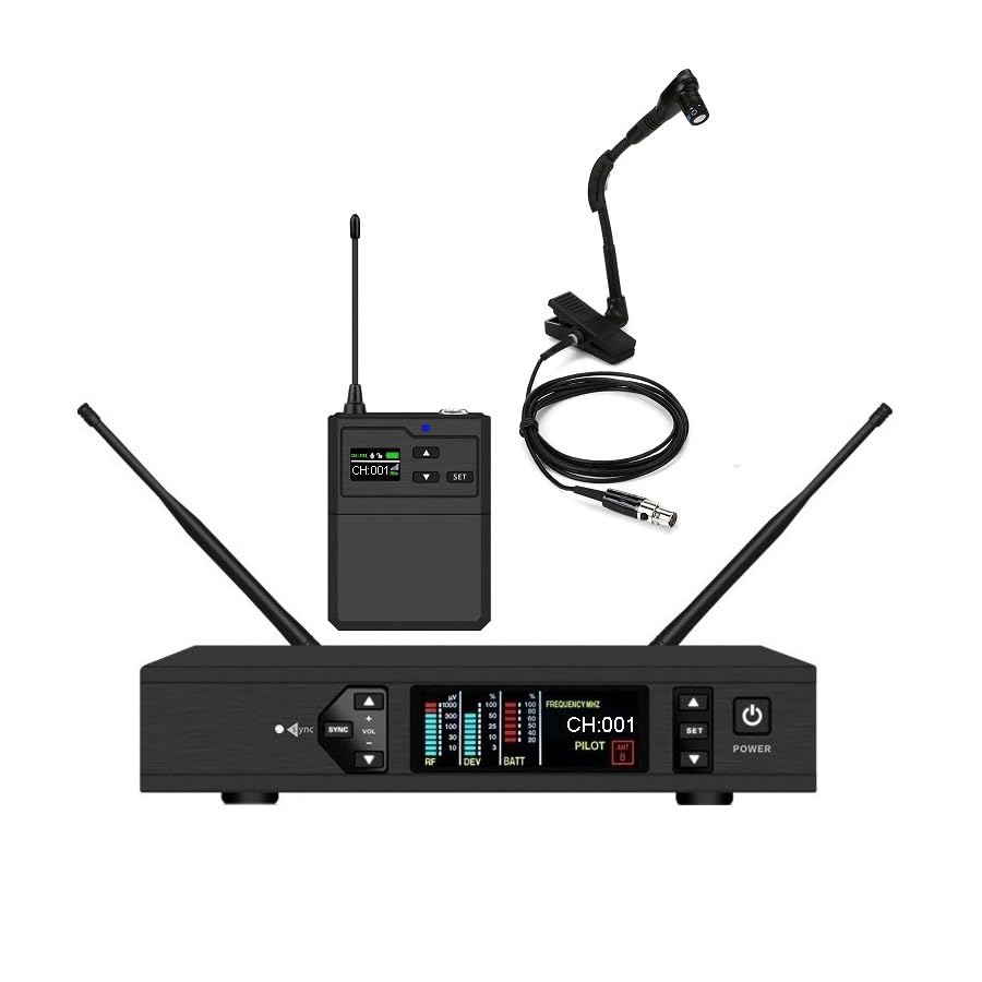Generic Wireless Instrument System with Beta 98H/C Clip-on Gooseneck Microphone, Black