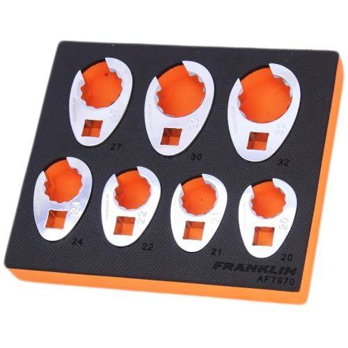 Image of 1/2" Drive Crowfoot Wrench Set 12 Point 7 Piece Franklin Tools AF7970