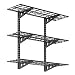 Fleximounts 3-Tier Storage Wall Shelves 1x3ft 12-inch-by-36-inch per shelf Height adjustable Floating Shelves (Black)
