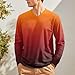Ymosrh Mens Tshirt Thick - Casual Gradient Color T Shirts Long Sleeve V Neck Basic Daily Big and Tall Tees Shirts Fall Fashion Clothes Camisetas Manga Larga para Hombre (XL - Orange)