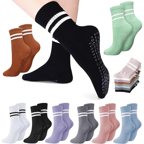 La mejor comparación de Ropa de Yoga y Pilates para Niña que Puedes Comprar On-line. 42 8 pares Calcetines largos de yoga con agarre para mujer, Yoga Mujeres,Calcetines trampolín para mujer deportes interior, yoga, pilates, ballet