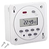 Weasch Timer Switch, CN101A, AC 110V 16Amp, Digital LCD Power Programmable Timer Time Relay Switch, Supports 28 Scheduled Times Daily or Weekly, with Waterproof Cover (1)