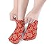 LITPUZC 5 Pairs Fashion Ankle Socks for Women Girl Paisley Bandana Red Crew Sock Soft Breathable Low Cut Socks for Sport Running Athletic