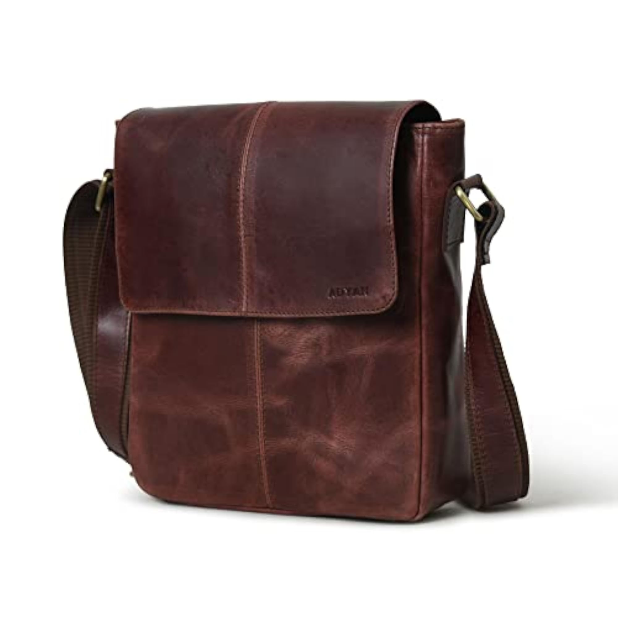 Full Grain Leather Medium Size Cross Body Messenger Bag for Men