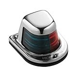 SupplyMount 66318-7 - Aftermarket Replacement Attwood 1-Mile Deck Mount Bi-Color Red Green Combo Sidelight - 12v - Stainless Steel Housing Compatible with Attwood Marine