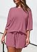 KIRUNDO 2 Piece Sets for Women Summer Lounge Sets Casual Oversized Tshirts Shorts Matching Airport Travel Outfits Postpartum(Pink, X-Large)