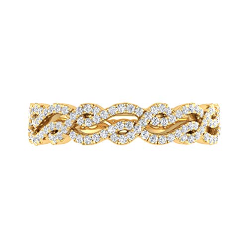1/3 Carat Twisted Diamond Wedding Band Ring in 10K Gold3