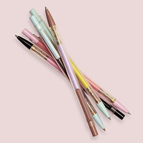 kate spade new york Colorful Plastic Mechanical Pencil Set of 5, Pencils Hold 0.7mm Lead, Colorblock