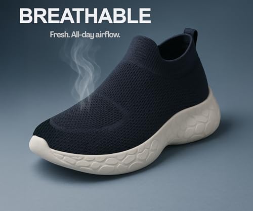 Image of Kraasa Walking Shoes for Men Height Increasing Sports Shoes Ultra Grip Soft Sole Gym Shoes Workout Lightweight Running Shoes for Men