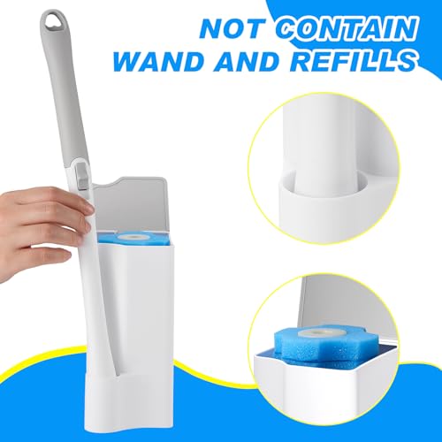 Image of Weysat 4 Pack Wand Holder White Bathroom Storage Organizer for Cleaning Brush Accessories, Space Saving Brush Caddy for Home Bathroom