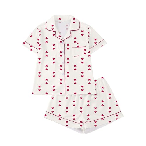 Cute Heart Print Pajama Set