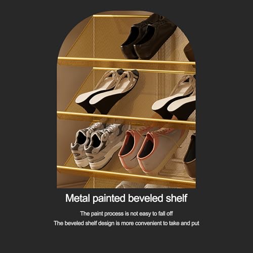Étagère à chaussures verticale dorée de 75 x 79 cm pour entrée chic - 6