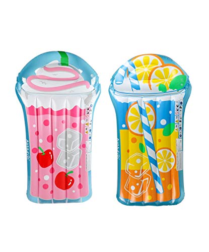 Airmyfun - Pack De 2 Colchones Hinchables De Agua Gigantes, Muy Cómodos, Para Piscina Y Playa – Pack Twin Fresh Fruits 185 X 100 Cm