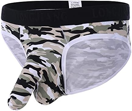 Mens Bulge Ball Pouch Underwear Sexy Boxer Briefs Underpants Bikini Shorts Trunks Thong Knickers Underpants Shorts Camouflage Green M