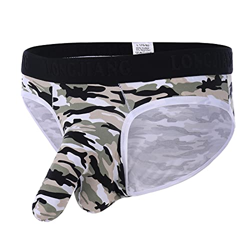 Mens Bulge Ball Pouch Underwear Sexy Boxer Briefs Underpants Bikini Shorts Trunks Thong Knickers Underpants Shorts Camouflage Green M #TOP18