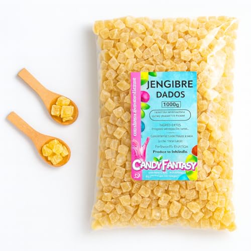 Jengibre Deshidratado 1Kg | Jengibre Cristalizado, Dulce y Aromático, Ideal para Repostería, Postres, Infusiones y Snacks Naturales – Candy Fantasy