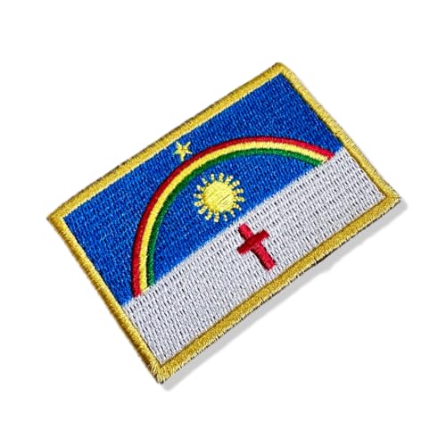 BE0420-001 Bandeira Pernambuco Patch Bordado 7,5×5,0cm (A) Termo Adesivo/Costura)