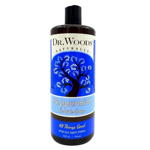 Savon de Castille Dr. Woods Peppermint 32 FZ pour soulager les peaux fatiguées