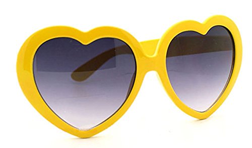 Lunettes de soleil rétro en forme de cœur Gemini _ Mall®, accessoire drôle et tendance pour l'été, jaune, taille unique Cover