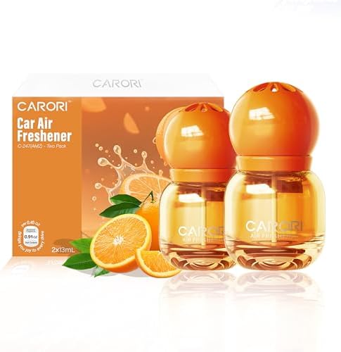 Car Air Freshener - The Adorable Lightbulb-Shaped - Automotive Vent Clip - Long Lasting Scent - Essential Oils - Scented Car Accessories - Orange Perfume