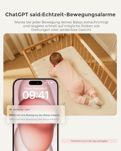 Momcozy BM04 babyphone mit Kamera, 5 Zoll Smart WLAN Baby Monitor – Ansicht 4