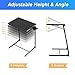 Allpop TV Tray Table, Adjustable TV Dinner Tray for Eating, Folding Laptop Table with 6 Heights & 3 Tilt Angles, Cup Holder on Couch & Bed, Black