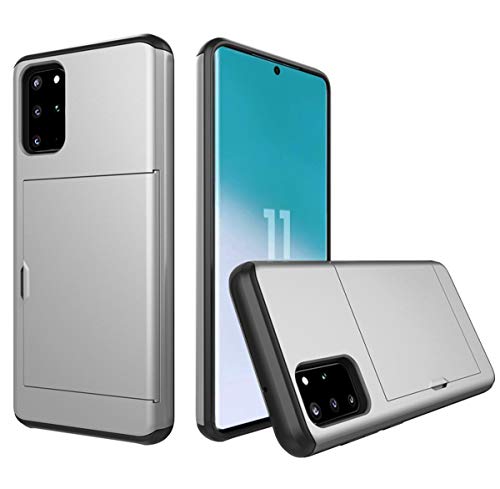 Lobwerk Etui do Samsung Galaxy S20+ Plus 6,7 cala z miejscem na karty Case Cover odporne na uderzenia srebro