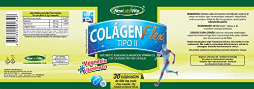 Colágeno Tipo 2, Magnésio e Vitamina D3, Colágenflex Tipo 2, 30 Cápsulas, New Labs Vita